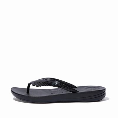 Fitflop Iqushion Feather - Flip Flops Damen - Schwarz (JUK592703)